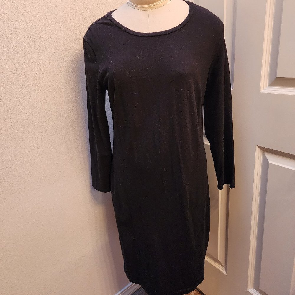 Old Navy long-sleeve black midi dress, size L